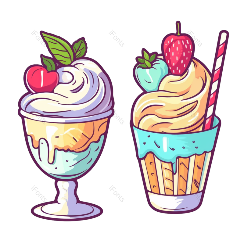 饼干图片,夏天元素,水果PNG,糖果免抠素材